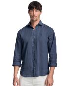 Chemise en Lin mélangé Rigby Best Gd bleu marine