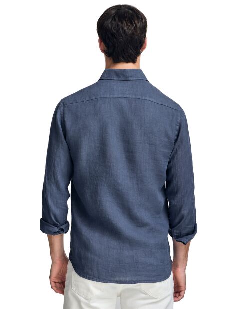 Chemise en Lin mélangé Rigby Best Gd bleu marine
