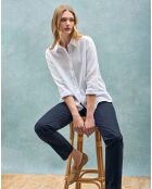 Chemise en Lin mélangé Pc Monogram Gd blanche