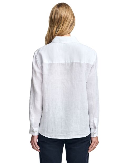 Chemise en Lin mélangé Pc Monogram Gd blanche