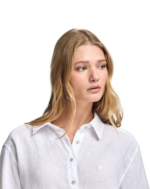 Chemise en Lin mélangé Pc Monogram Gd blanche