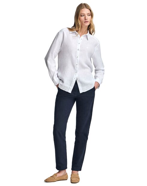 Chemise en Lin mélangé Pc Monogram Gd blanche
