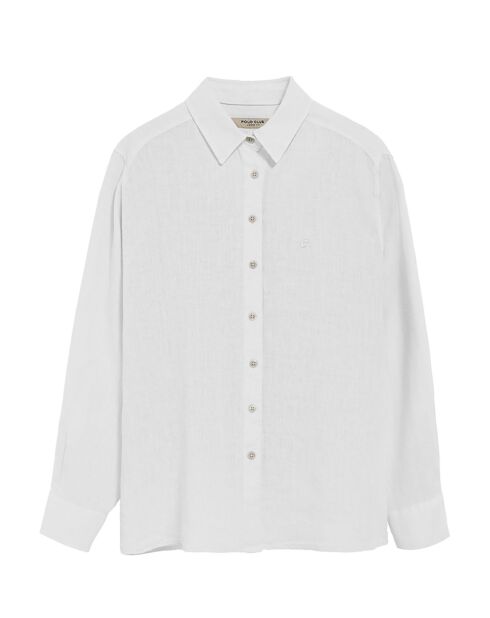 Chemise en Lin mélangé Pc Monogram Gd blanche
