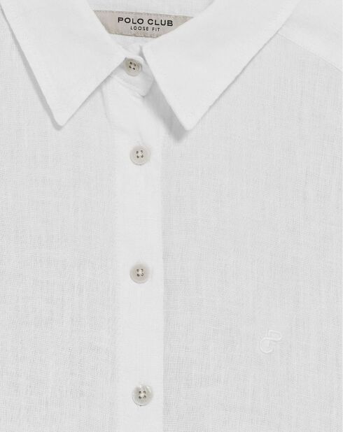 Chemise en Lin mélangé Pc Monogram Gd blanche