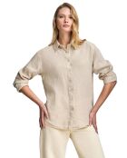 Chemise en Lin mélangé Pc Monogram Gd sable