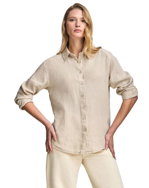 Chemise en Lin mélangé Pc Monogram Gd sable