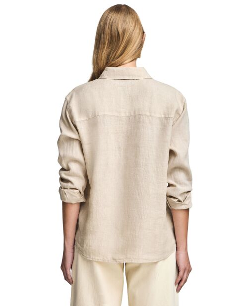 Pc Monogram Gd overhemd van zand-linnenmix