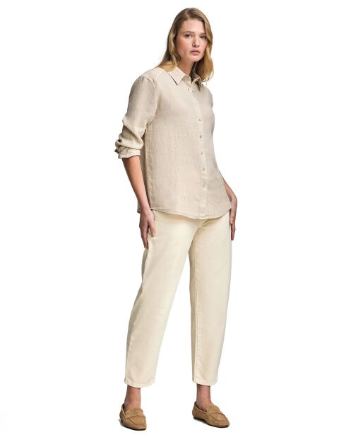 Chemise en Lin mélangé Pc Monogram Gd sable