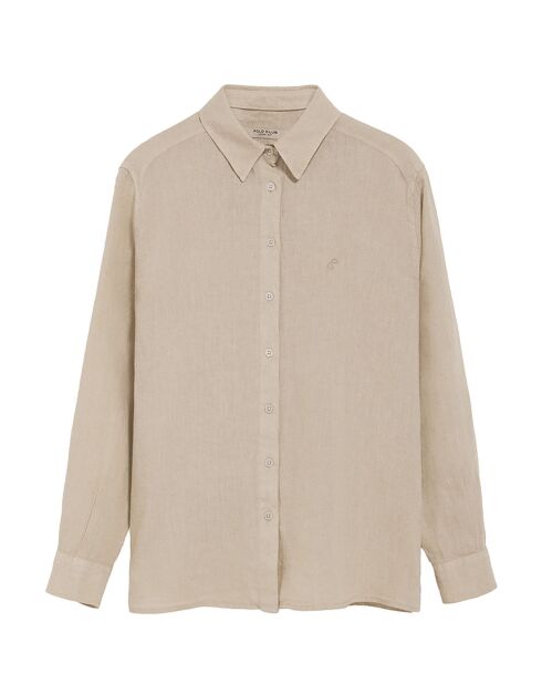 Pc Monogram Gd overhemd van zand-linnenmix