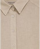 Chemise en Lin mélangé Pc Monogram Gd sable