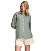 Chemise en Lin mélangé Pc Monogram Gd vert militaire