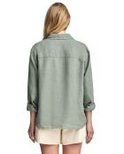 Chemise en Lin mélangé Pc Monogram Gd vert militaire