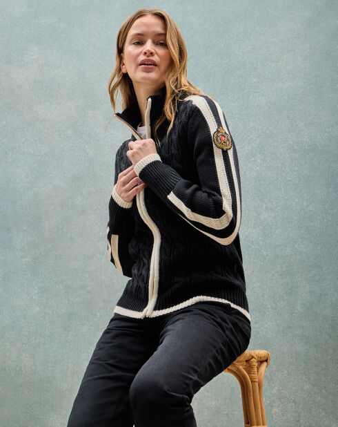 Cardigan Nautic Patch marine