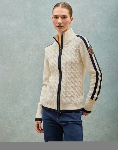 Cardigan Nautic Patch écru