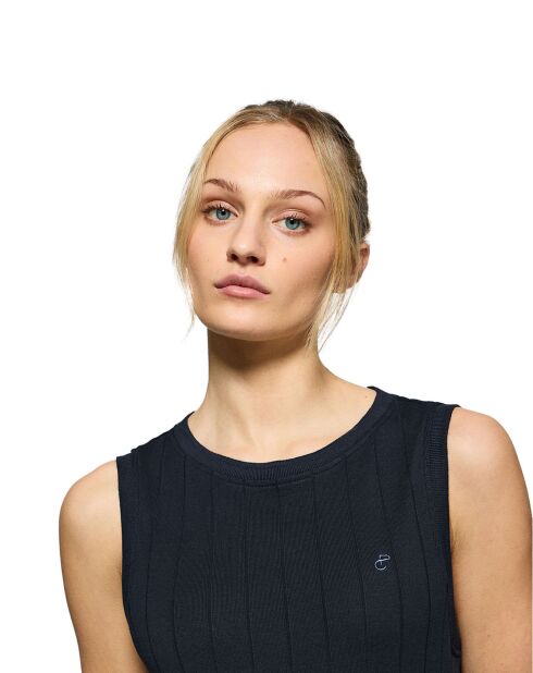 Marineblauwe jurk met Pc Monogram