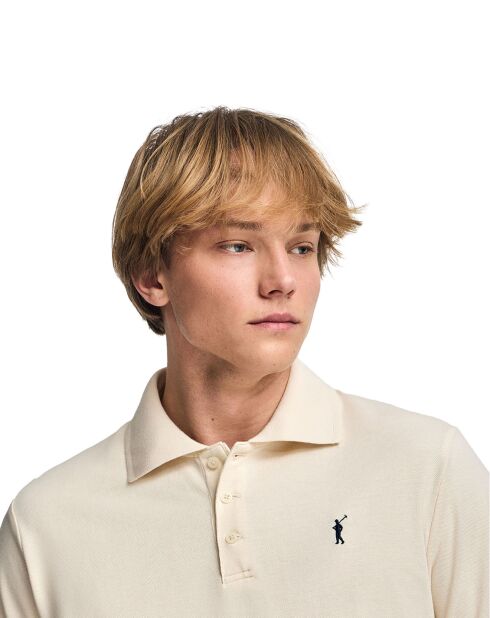 Rigby Go ecrufarbenes Poloshirt