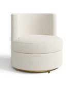 Fauteuil pivotant Etan en bouclette blanc - 72x68x68 cm