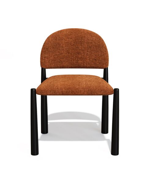 2 Chaises Milo en Velours texturé terracotta - 56.5x53x80 cm