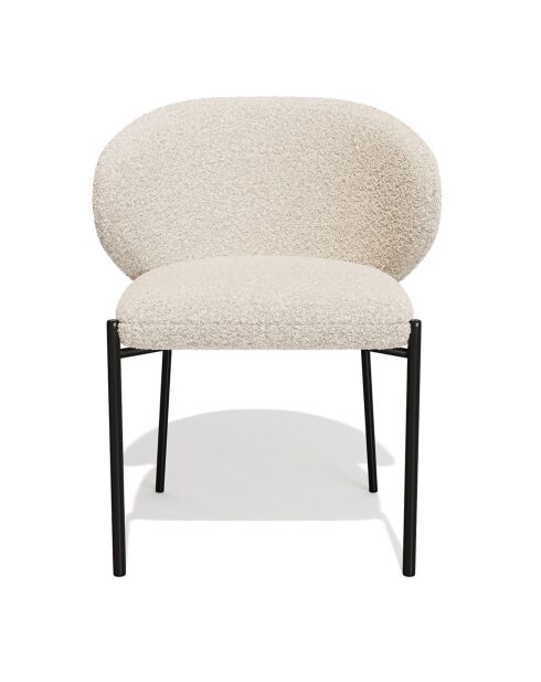2 Chaises Luca Bouclette crème - 60x56x79 cm