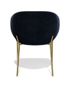 2 Chaises Luca en Velours texturé bleu foncé - 60x56x79 cm