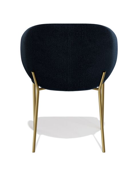 2 Chaises Luca en Velours texturé bleu foncé - 60x56x79 cm