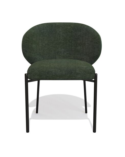 2 Chaises Luca en Velours texturé kaki - 60x56x79 cm