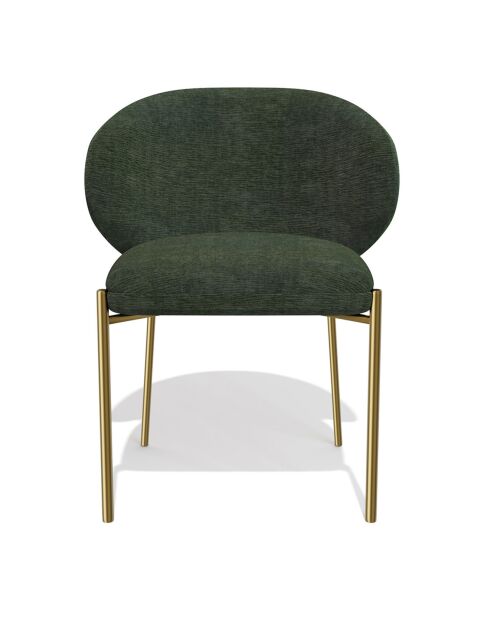 2 Chaises Luca en Velours texturé kaki - 60x56x79 cm