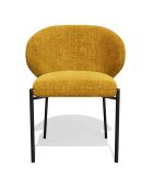 2 Chaises Luca en Velours texturé moutarde - 60x56x79 cm