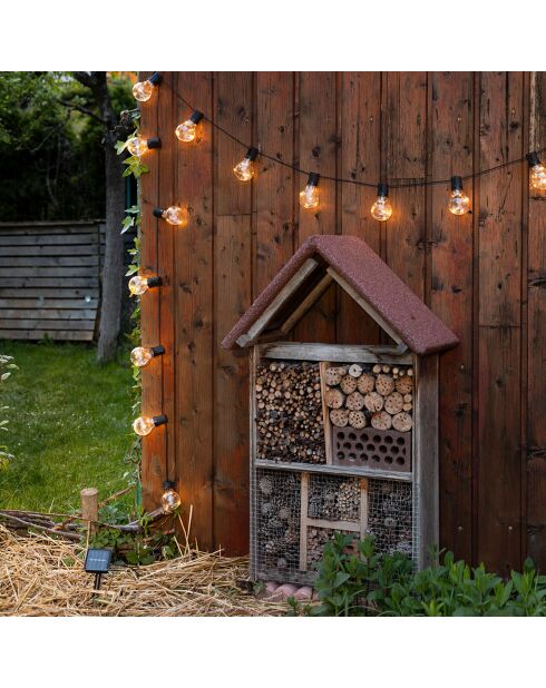 Guirlande solaire 15 ampoules blanche - 20x20x16.5 cm