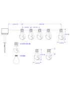 Guirlande solaire 15 ampoules blanche - 20x20x16.5 cm