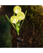 Décoration lumineuse à énergie solaire 30 LED fleurs blanche- 16x8.5x42 cm