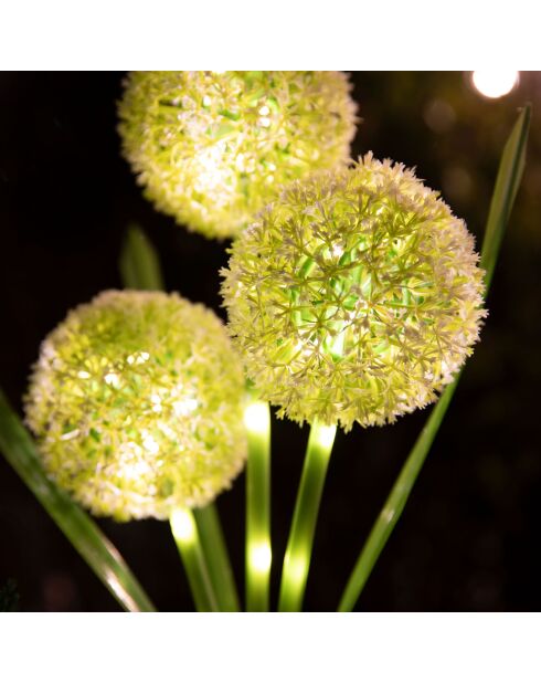 Décoration lumineuse à énergie solaire 30 LED fleurs blanche- 16x8.5x42 cm