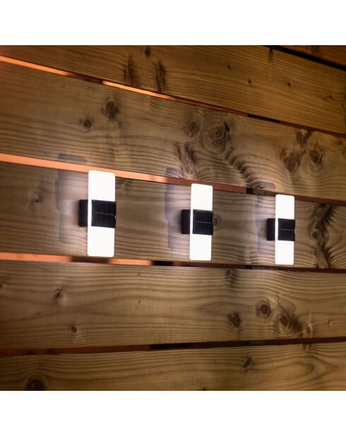 2 weiße LED-Solarwandleuchte - 7x4x15 cm