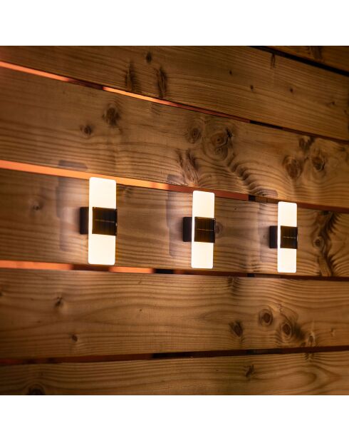 2 weiße LED-Solarwandleuchte - 7x4x15 cm