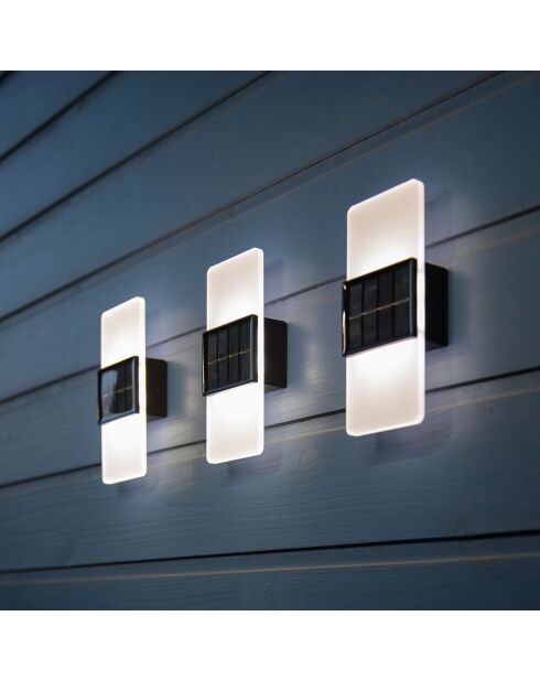 Applique murale solaire 2 LED blanche- 7x4x15 cm