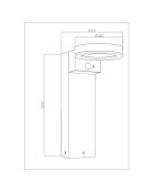 Borne solaire Inox avec détecteur blanche - 17x13x51 cm