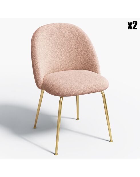 2 Chaises Ella Bouclette roses - 77.5x50x54 cm