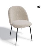 2 Chaises Ella Bouclette taupe - 54x50x77.5 cm