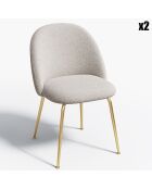 2 Chaises Ella Bouclette taupe - 77.5x50x54 cm