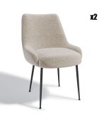 2 Chaises Rakel Bouclette taupe - 82x64x55 cm
