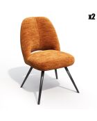 2 Chaises rotatives Magda en Velours terracotta - 51x63x85.5 cm