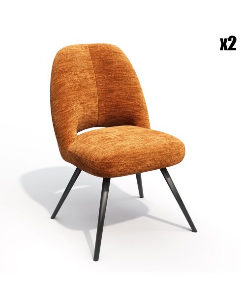 2 Chaises rotatives Magda en Velours terracotta - 51x63x85.5 cm