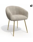 2 kleine beige geweven fluwelen fauteuils van Tess - 57,5x60x75 cm