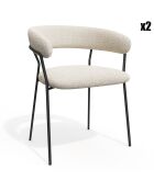 2 Chaises Lily bouclette beiges - 58x53.5x76 cm