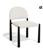 2 Chaises Milo Bouclette crème - 56.5x53x80 cm