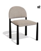 2 Chaises Milo Bouclette taupe - 56.5x53x80 cm