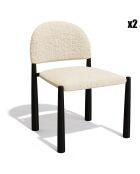 2 Chaises Milo en Velours texturé beiges - 56.5x53x80 cm