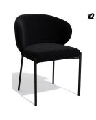 2 Chaises Luca en Velours noires - 60x56x79 cm
