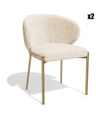 2 Chaises Luca en Velours texturé beiges - 60x56x79 cm