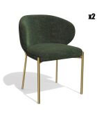 2 Chaises Luca en Velours texturé kaki - 60x56x79 cm
